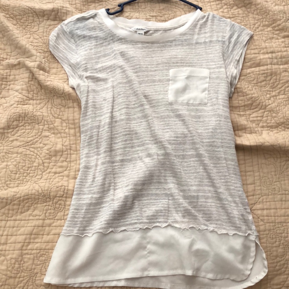 White and grey shirt